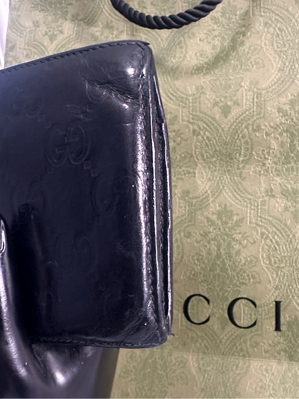 Gucci Black Embossed GG Leather Bifold Wallet - Picture 8 of 11